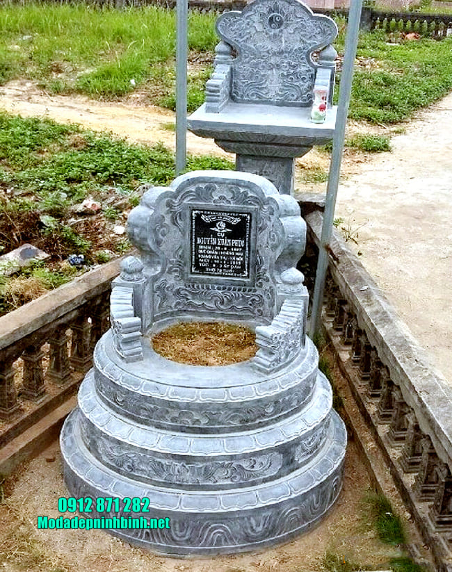mẫu mộ tròn bằng đá xanh