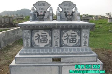 mẫu mộ đôi bằng đá đẹp tại Bắc Giang