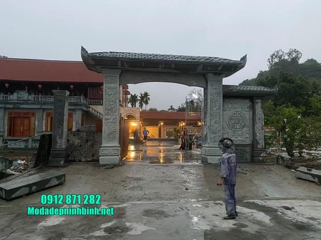 cổng tam quan bằng đá đẹp nhất tại Thái Bình