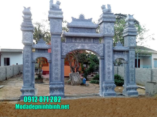 cổng tam quan bằng đá đẹp tại Hưng Yên