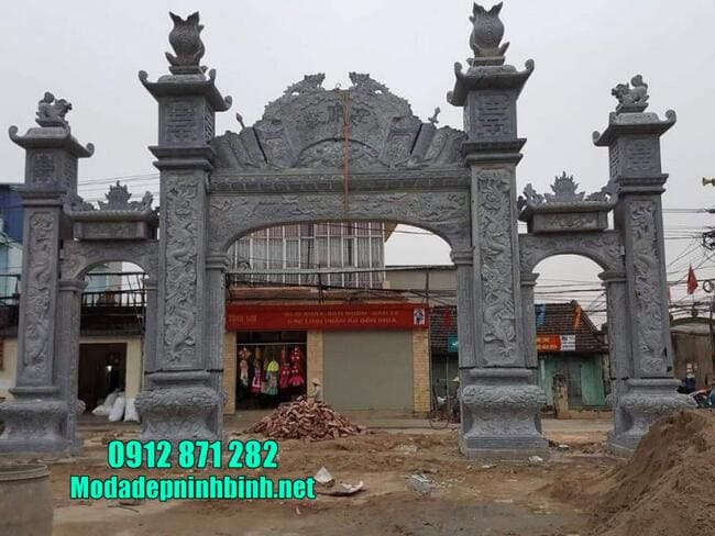 mẫu cổng tam quan bằng đá đẹp tại Hưng Yên