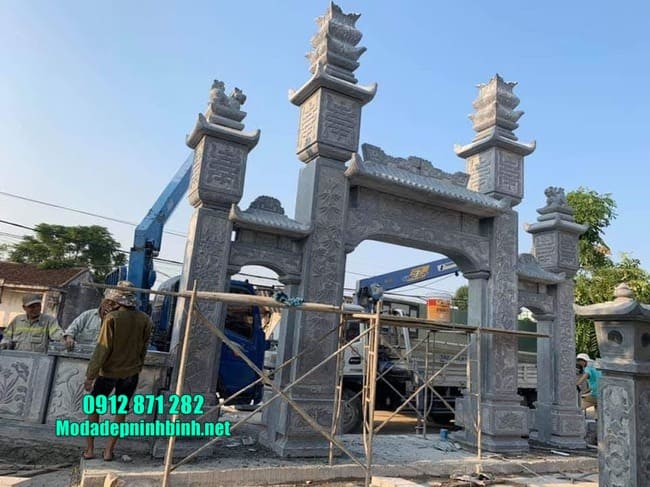 mẫu cổng tam quan đá đẹp tại Thái Bình